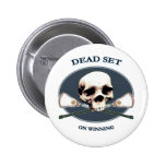 Dead Set Skull Lacrosse Button