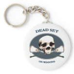 Dead Set Skull Lacrosse Key Chain