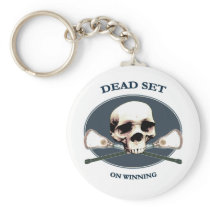 Dead Set Skull Lacrosse Key Chain