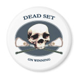 Dead Set Skull Lacrosse Magnet
