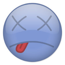 Dead Smiley blue stickers
