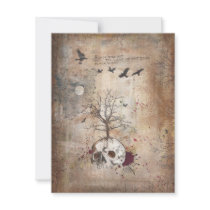 Dead tree dark art invitation card