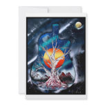 Dead tree red mountains yellow planet space invitations