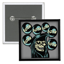 Deadly 50th Birthday Button