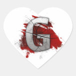 Deadly Design Monogram Letter G Heart Sticker