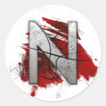 Deadly Design Monogram Letter N Sticker