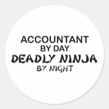 Deadly Ninja by Night - Accountant Round Stickers