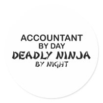 Deadly Ninja by Night - Accountant Round Stickers