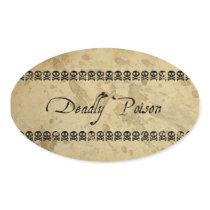 Deadly Poison Stickers (oval)