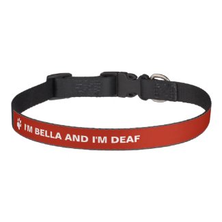 Deaf Dog Awareness With Custom Name Dog Collars