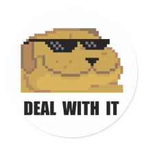 Deal With It Round Stickers