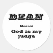 Dean Round Sticker