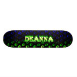 Deanna green fire Skatersollie skateboard.