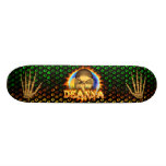Deanna skull real fire and flames skateboard desig