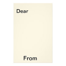 Dear and From: Write in staitonary Personalized Stationery