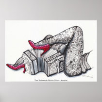 artsprojekt, argentina, buenos, aires, patricia, vidour, ink, drawing, artistic, creative, tango, milonga, line, figure, ballroom, dance, dancing, music, gardel, minimalism, art, passion, legs, minimalist, female, black, white, shoes, bandoneon, musical, instrument, plastic art, Argentina, graphic art, tango music, fervor, Buenos Aires, work of art, cyberart, Poster with custom graphic design