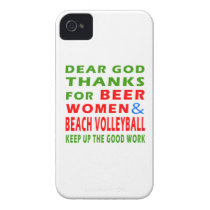 Dear God Thanks For Beer Women And Beach Volleybal iPhone 4 Case