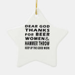 Dear God Thanks For Beer Women and Hammer throw Christmas Tree Ornament