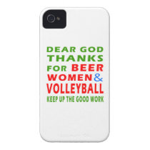 Dear God Thanks For Beer Women And Volleyball Case-Mate iPhone 4 Cases