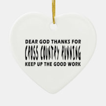 Dear God Thanks For Cross Country Running Christmas Tree Ornament