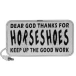 Dear God Thanks For Horseshoes Portable Speakers