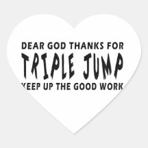 Dear God Thanks For Triple Jump Heart Sticker