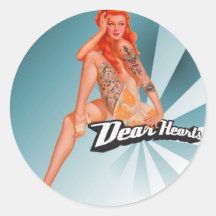 Dear Hearts pin-up sticker