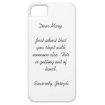 Dear Mary Phone Case iPhone 5 Covers