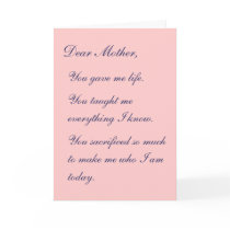 Dear Mother cards