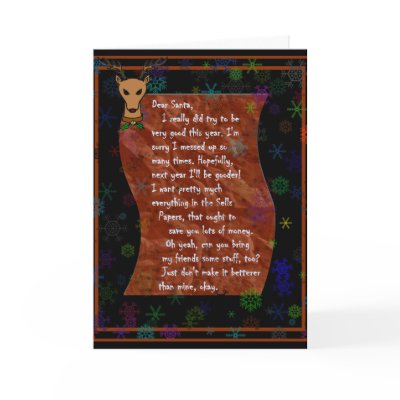 Dear Santa 3 - Customized Greeting Card by SherryHolderHunt