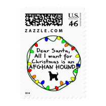 Dear Santa Afghan Hound Postage Stamps