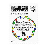 Dear Santa Airedale Terrier Stamp