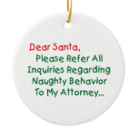 Dear Santa Attorney ornaments