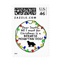 Dear Santa Bernese Mountain Dog Stamps