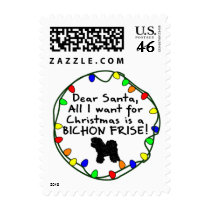 Dear Santa Bichon Frise Stamp