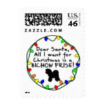 Dear Santa Bichon Frise postage