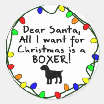Dear Santa Boxer Sticker