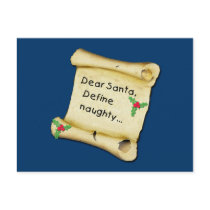 Dear Santa...Define Naughty T-shirts, Baby Clothes Post Card
