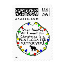 Dear Santa Flat-Coated Retriever Postage
