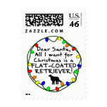 Dear Santa Flat-Coated Retriever postage
