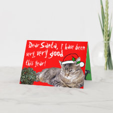 Dear Santa, good cat ~Customizable! card