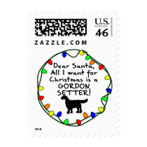 Dear Santa Gordon Setter Postage Stamp