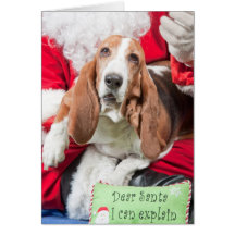Dear Santa I can Explain Basset Hound Greeting Card