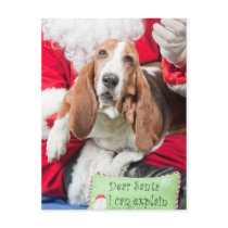 Dear Santa I can Explain Basset Hound Postcard