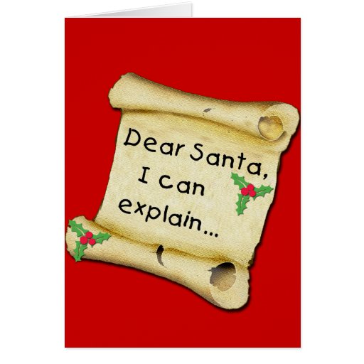 Dear Santa...I Can Explain Funny Kids Tshirt Greeting Cards