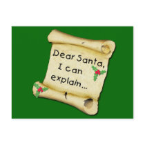 Dear Santa...I Can Explain Funny Kids Tshirt Post Card