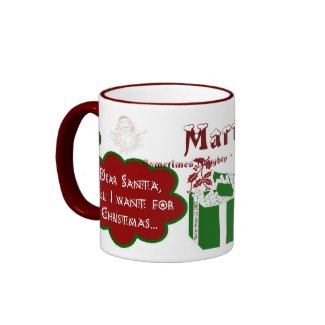 Dear Santa Ringer Mug - Personalize Name/Message mug