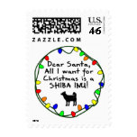 Dear Santa Shiba Inu Stamp