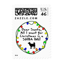 Dear Santa Shiba Inu Stamp