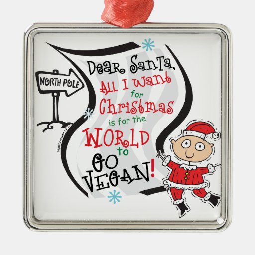 Dear Santa Vegan Wish Christmas Tree Ornaments